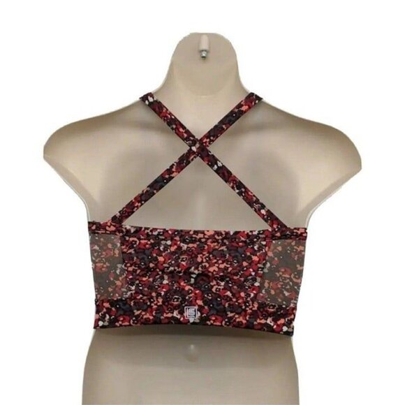 Laundry by Shelli Segal Speckled Floral Sports Bra Multi Color Low Impact Size L - Picture 6 of 8